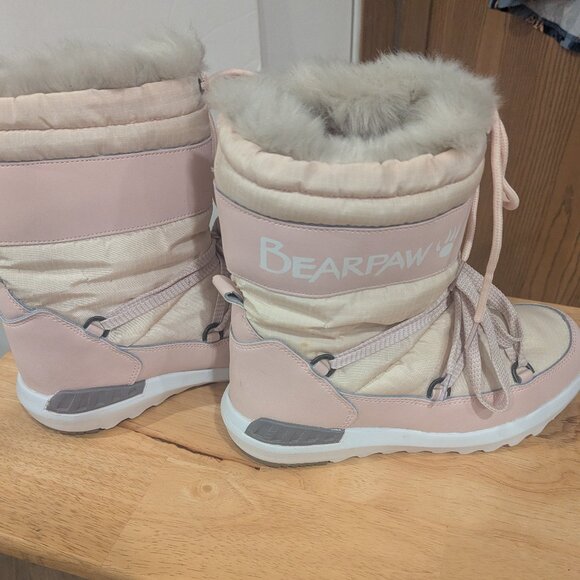 Bearpaw Pink Lace Up Fur Lined Water Resistant Snow Winter Boots, Women's Size 7 - Picture 3 of 9